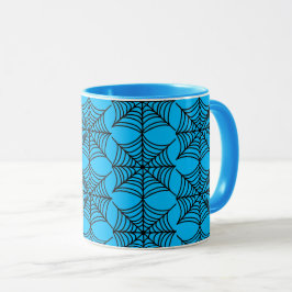 Caneca Halloween Spider Webs em Azul