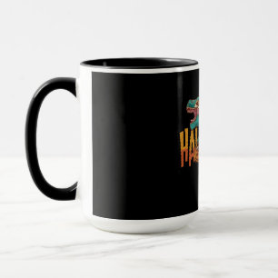 Caneca Halloween TREX Zumbi - Zumbi de dinossauro verde