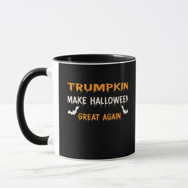 Caneca Halloween Trumpkin Engraçado Faça o Excelente de H (Esquerda)