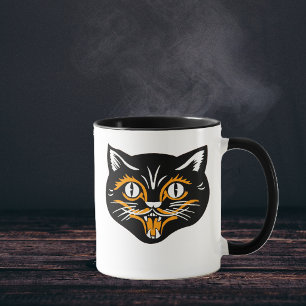 Caneca Halloween Vintage Gato Face