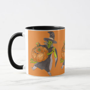 Caneca Halloween Witch and Pumpkin Dance Engraçado