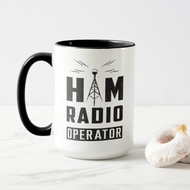 Caneca Ham Radio Operador Mug (Com Donut)