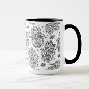 Caneca Hamsa tirado mão inspirado