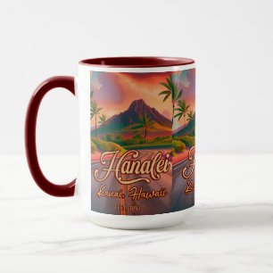 Caneca Hanalei Kauai Hawaii Retro Volcano Road 1950