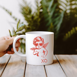 Caneca Hand Drawn Funny Romantic Cupid XO Valentines Day