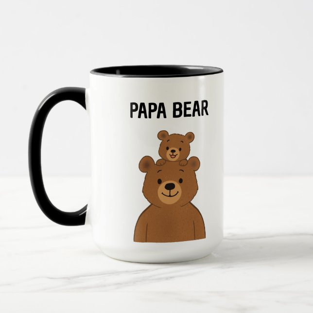 Caneca  Hand Drawn Papa Bear and Baby Bear Coffee (Esquerda)