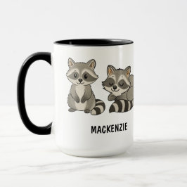 Caneca Hand Drawn Racoon Custom Cute