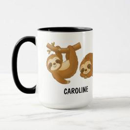 Caneca Hand Drawn Sloth Custom Cute