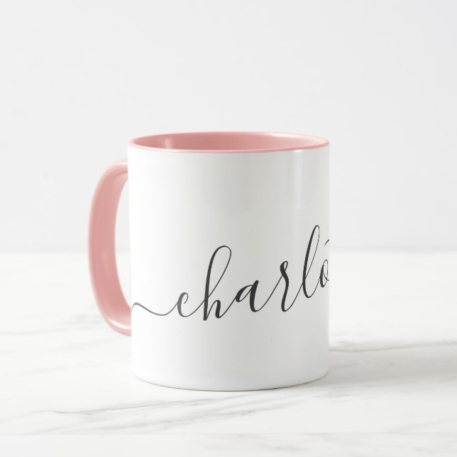 Caneca Handwritten Minimalist Script Personalized Name  (Frente Esquerda)