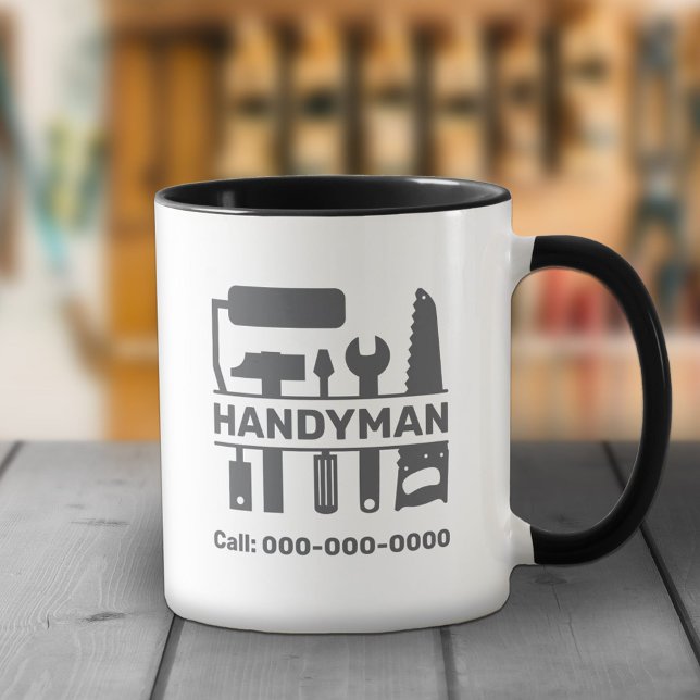 Caneca Handyman - Monograma de Ferramentas de Hardware (Handyman - Hardware Tools Monogram Mug)