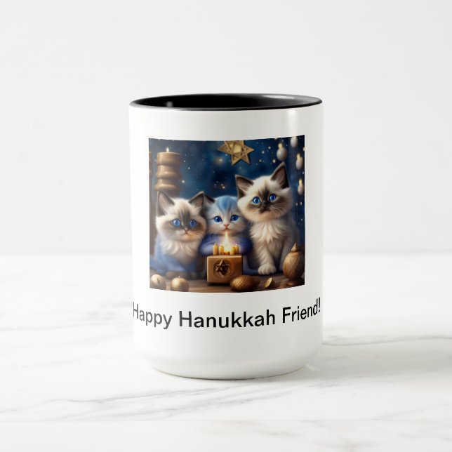 Caneca Hanukkah Coffee Mug com Ragdoll Cats (Centro)
