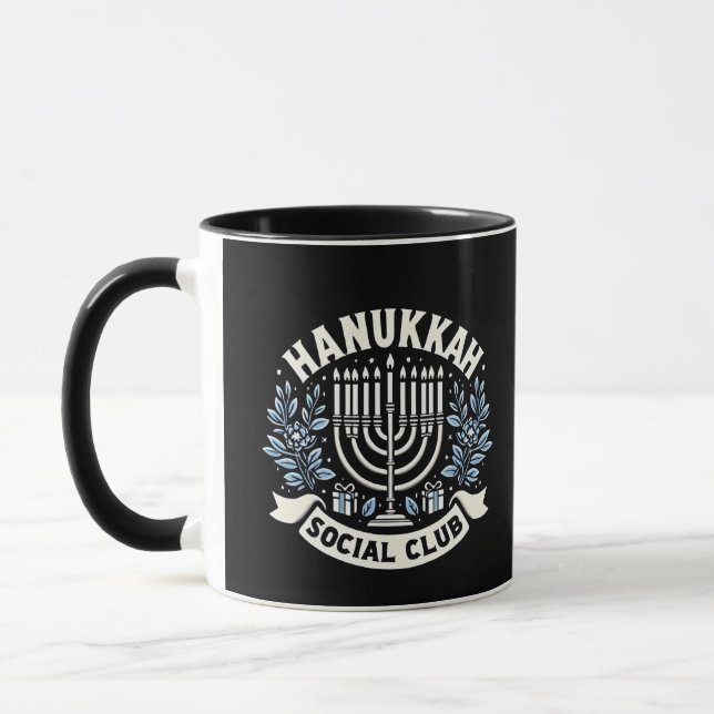 Caneca Hanukkah Social Club Engraçado Judeu Hanukkah (Esquerda)