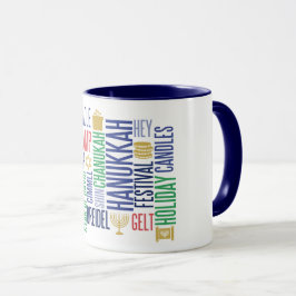 Caneca Hanukkah Words Holiday Coffee Mug