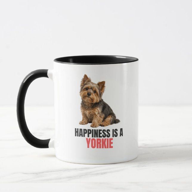 Caneca Happiness Is a Yorkie Mug – Yorkshire Terrier (Esquerda)