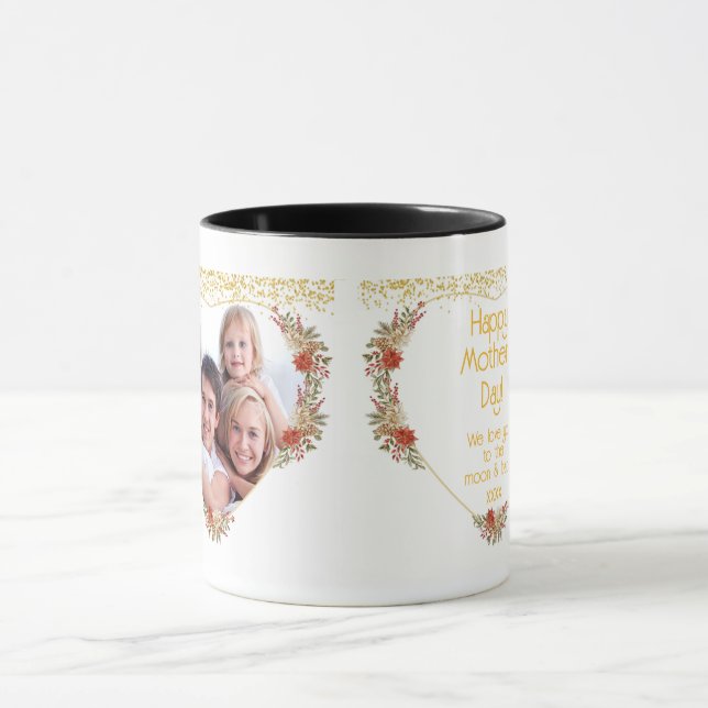 Caneca Happy Birthday Mothers Day Gift Family Photo Mug (Centro)
