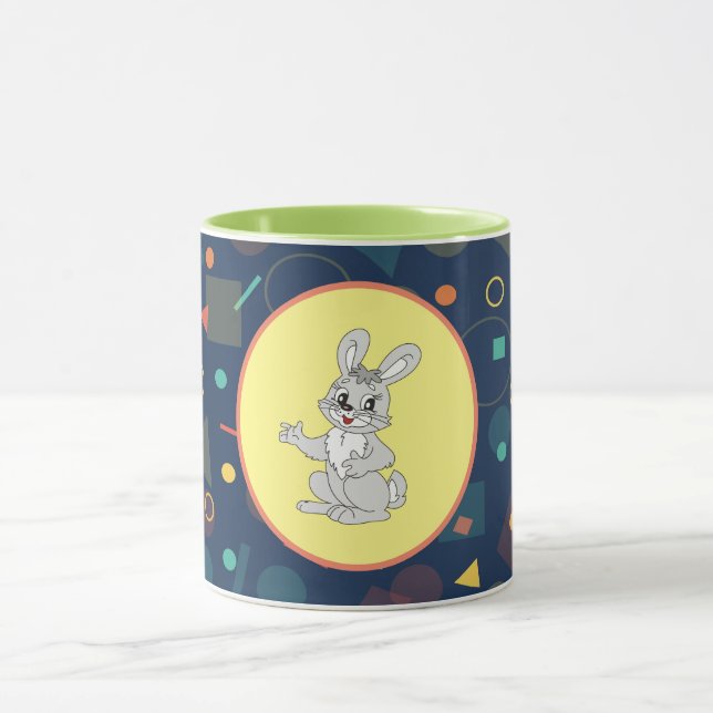 Caneca Happy Bunny Pastel Mug - Cute Rabbit Ceramic (Centro)