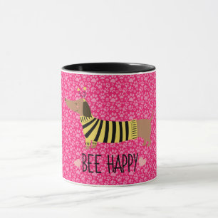 Caneca Happy Dachshund Bumblebee Mug