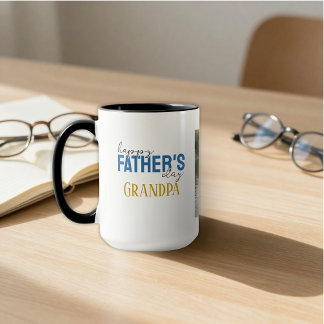 Caneca Happy Father’s Day Grandpa We Love You Blue Photo