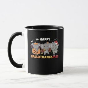 Caneca Happy Hallothanksmas Elephant Christmas Elephant