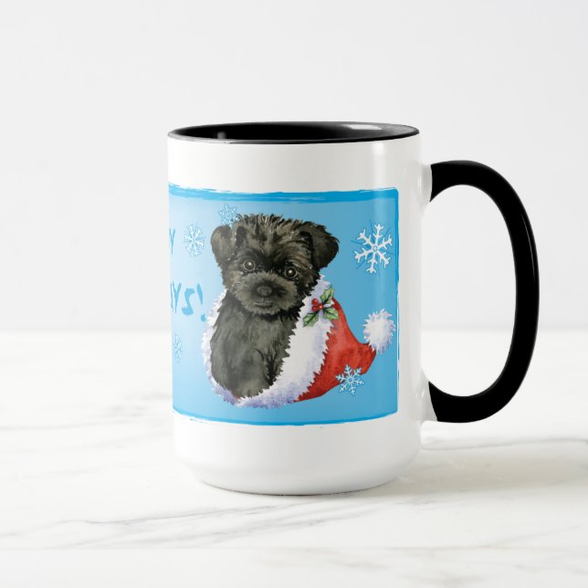Caneca Happy Howliday Affenpinscher (Direita)
