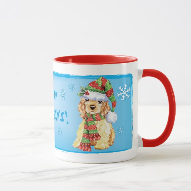 Caneca Happy Howliday Cocker Spaniel (Direita)