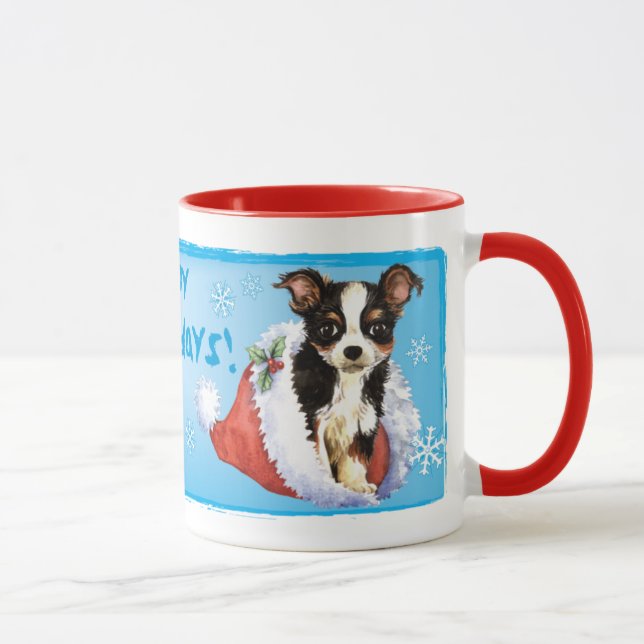 Caneca Happy Howliday Long Casaco Chihuahua (Direita)