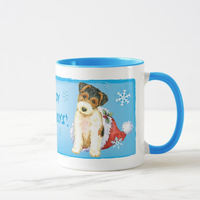 Caneca Happy Howliday Wire Fox Terrier (Direita)