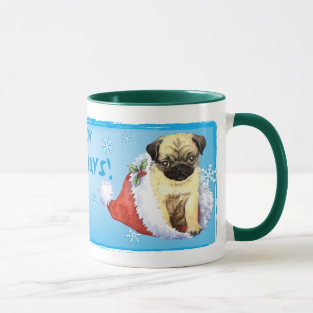 Caneca Happy Howlidays Pug (Direita)