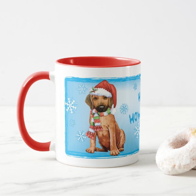 Caneca Happy Howlidays Ridgeback Mug (Com Donut)