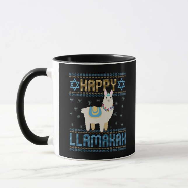 Caneca Happy Lamakah Funny Judeu Hanukkah Lama Gift (Esquerda)