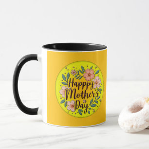 Caneca Happy Mother’s Day – Bright Floral Circle Design