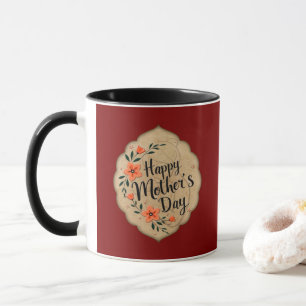 Caneca Happy Mother’s Day – Vintage Floral Badge
