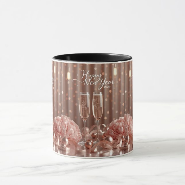 Caneca happy new year 2026 champagne lights mug (Centro)