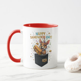 Caneca Happy Sandwich Day Boss- Kangaroo Foodie Animal
