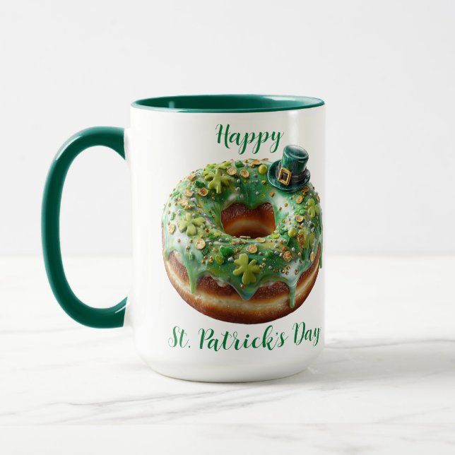 Caneca Happy St. Patrick’s Day Donut with Leprechaun Hat (Esquerda)
