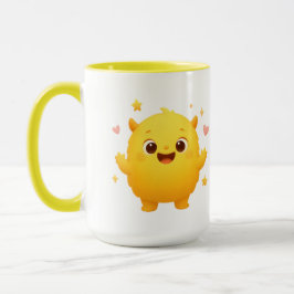 Caneca  Happy Sunshine Monster Kids Mug — Cheerful Yellow