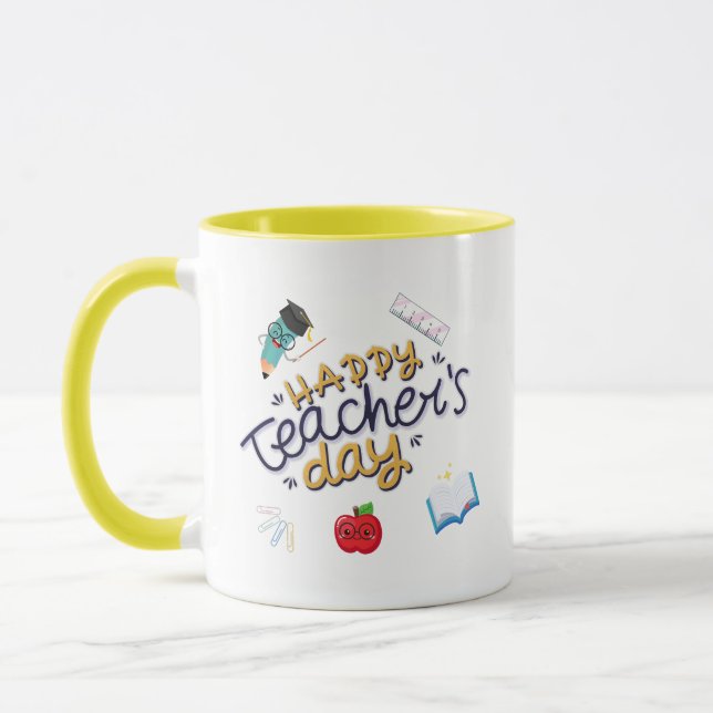 Caneca Happy Teacher’s Day Cute Illustration (Esquerda)