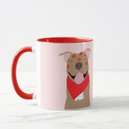 Caneca Happy Valentines Day American Buldog Kiss Marks