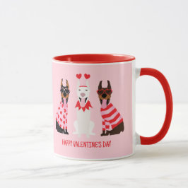 Caneca Happy Valentines Day Dobermann Dogs