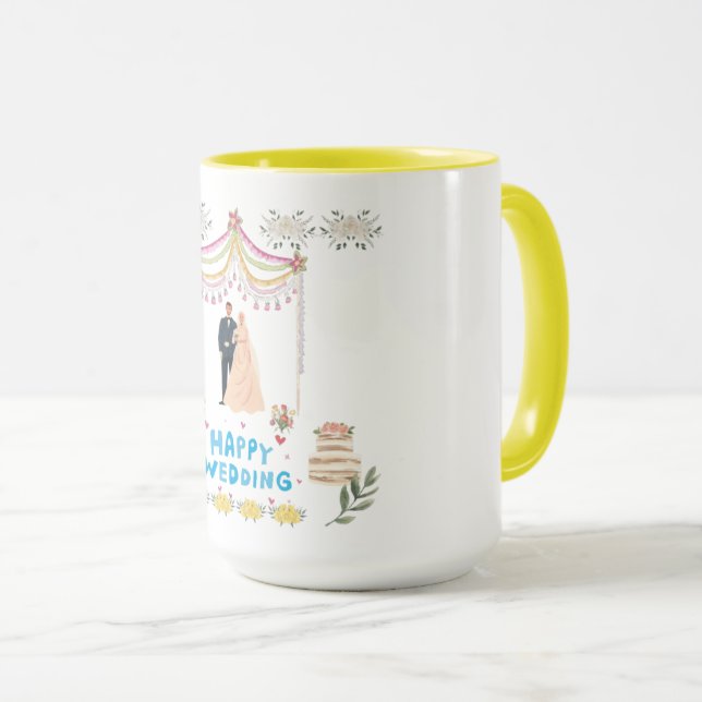 Caneca Happy wedding (Frente Esquerda)