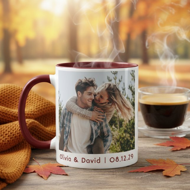 Caneca Happy Wedding Couple Photo (Criador carregado)