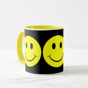 Caneca Happy Yellow Faces Black