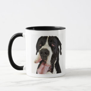 Caneca Harlequin great dane, fim-acima no branco