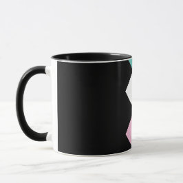 Caneca Harlequin Mug (Preto, Aqua e Rosa)