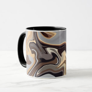 Caneca Harmonia de Fluidos abstrato em Tonalidades Quente