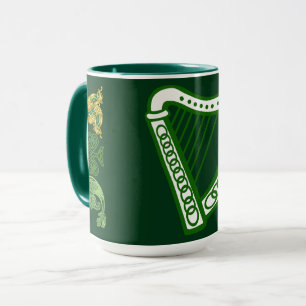 Caneca Harp Celtic do Dia Irlandês de Hunter Green Saint 