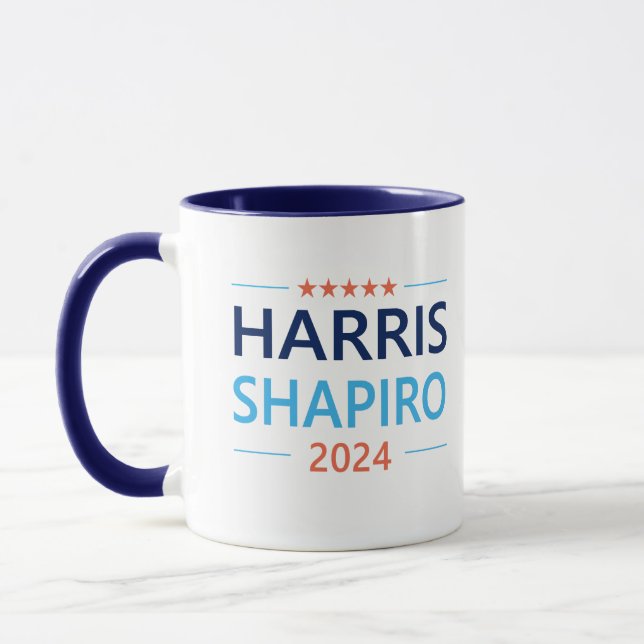 Caneca Harris Shapiro 2024 Kamala Harris Democrata (Esquerda)