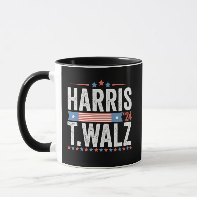 Caneca Harris Walz 2024 Eleição Kamala Tim Waltz (Esquerda)