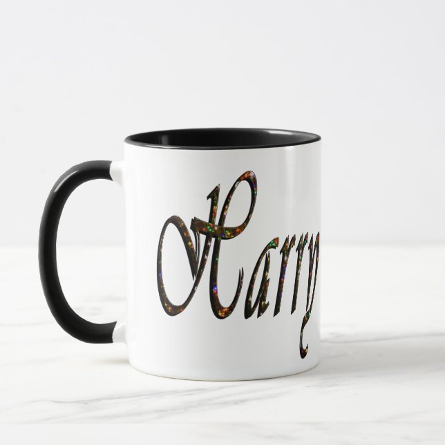 Caneca Harry, Nome, Logotipo, Coffee Combo Ringer Preto. (Esquerda)