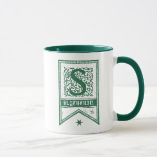 Caneca Harry Potter   Banner Monograma Slytherin